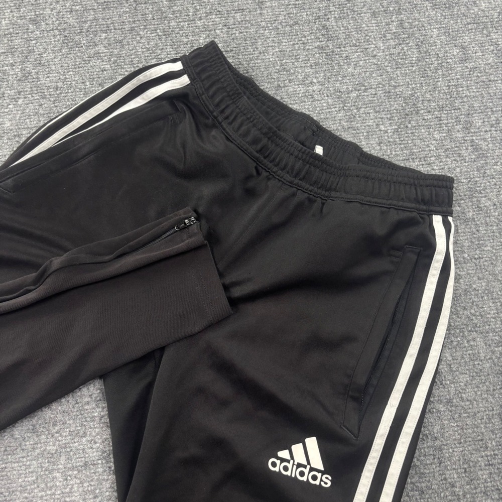 Adidas Track Pants Small Black Climacool 3-Stripe Ankle Zip Flaw Men's